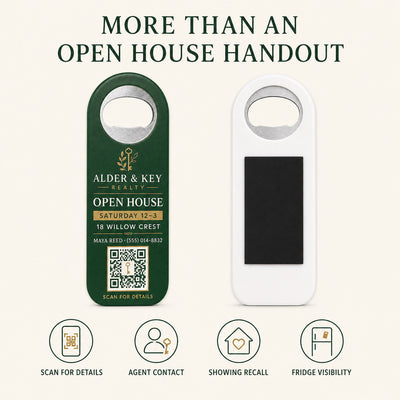 Open House QR custom logo bottle opener magnet - product features