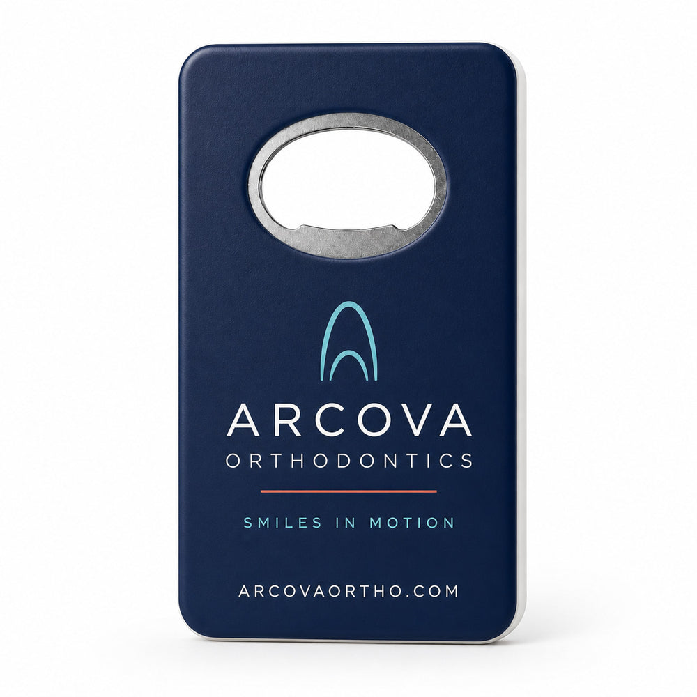 Orthodontic Practice custom logo bottle opener magnet - promotional bottle opener magnet