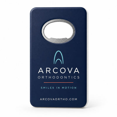 Orthodontic Practice custom logo bottle opener magnet - promotional bottle opener magnet
