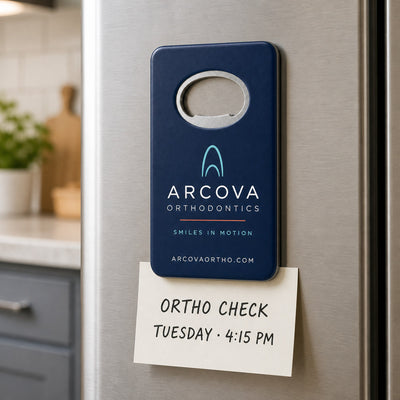 Orthodontic Practice custom logo bottle opener magnet - promotional bottle opener magnet