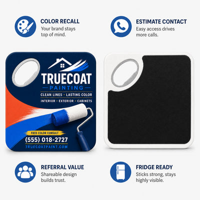 Painting Company Logo custom logo bottle opener magnet - product features