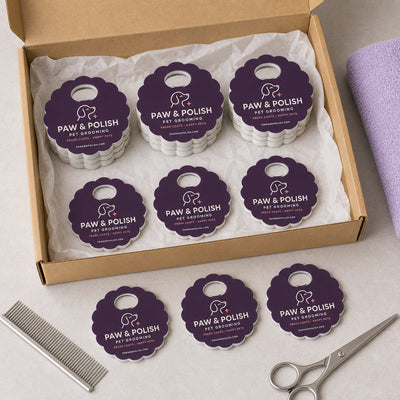 Pet Groomer custom logo bottle opener magnet - bulk order prepared for packing