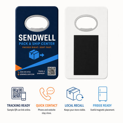 Postal and Shipping Store custom logo bottle opener magnet - product features