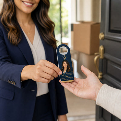 Real Estate Agent custom logo bottle opener magnet - promotional bottle opener magnet