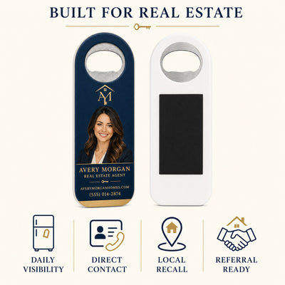 Real Estate Agent custom logo bottle opener magnet - product features