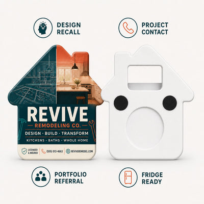 Remodeling Company custom logo bottle opener magnet - product features