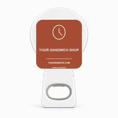 Sandwich Shop Bottle Opener Magnets — sample front artwork