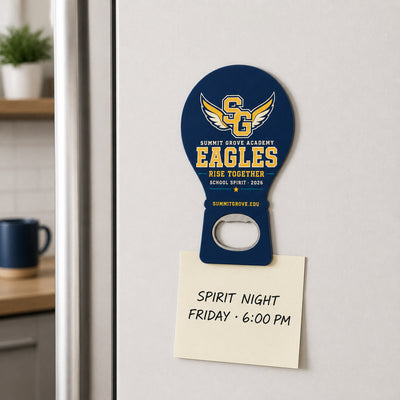 School Spirit custom logo bottle opener magnet - promotional bottle opener magnet