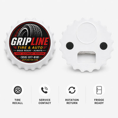 Tire Shop custom logo bottle opener magnet - product features