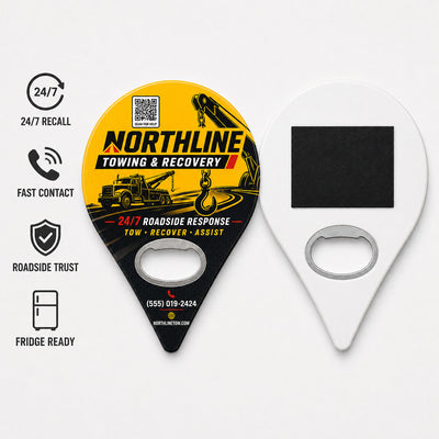 Towing Company custom logo bottle opener magnet - product features