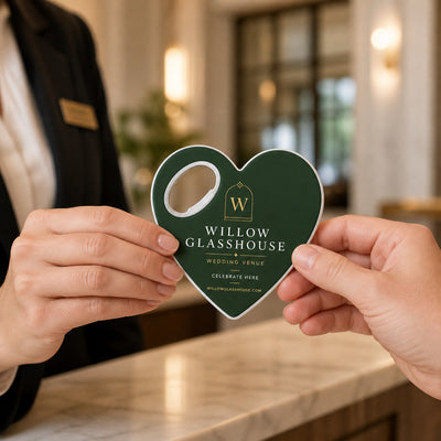 Wedding Venue custom logo bottle opener magnet - promotional bottle opener magnet